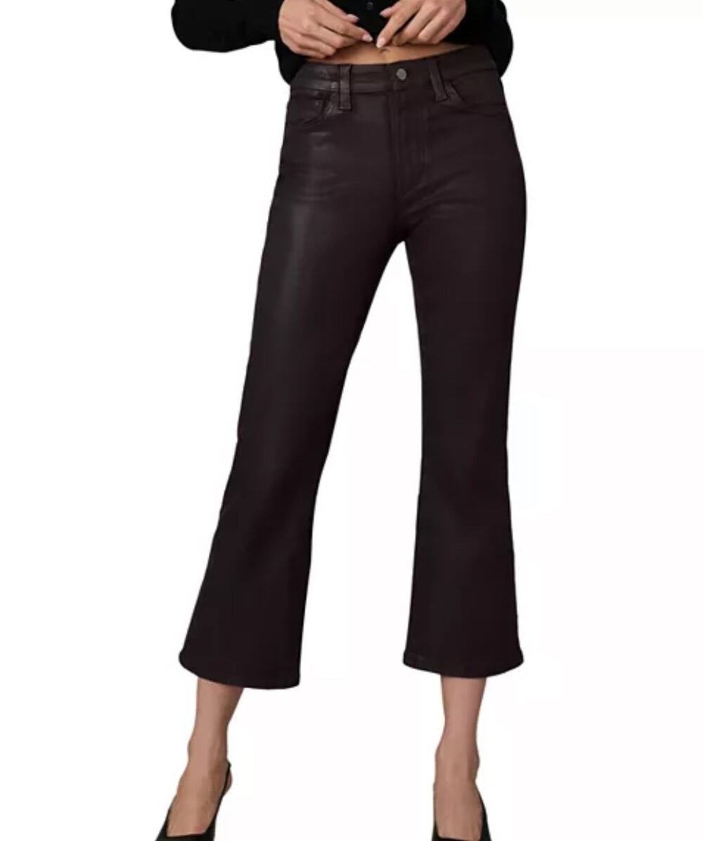 New Joe’s Jeans The Callie Coated bexctc5217 High Rise Crop Bootcut Black Sz 29
